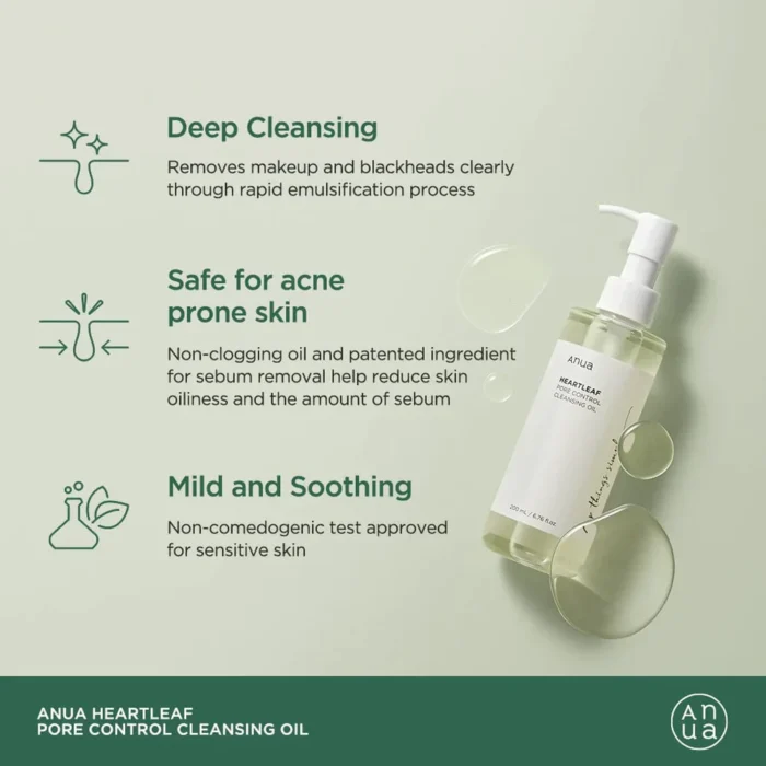 Anua Heartleaf Pore control Cleansing oil - 200ml - Image 2