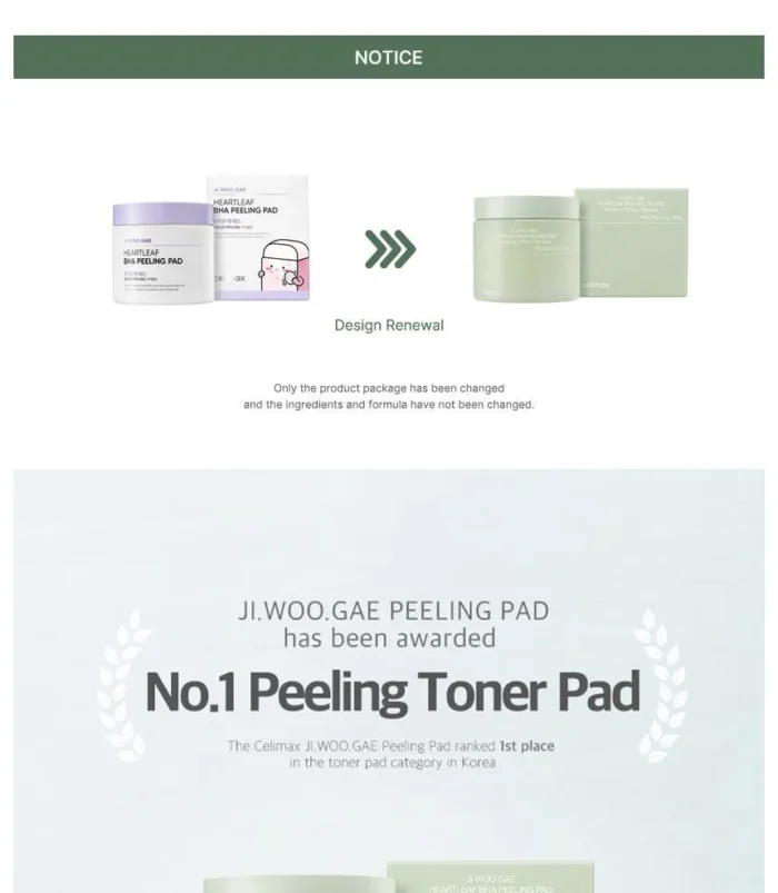 Celimax Ji.Woo.Gae Heartleaf BHA Peeling Pads - 60 pcs - Image 2