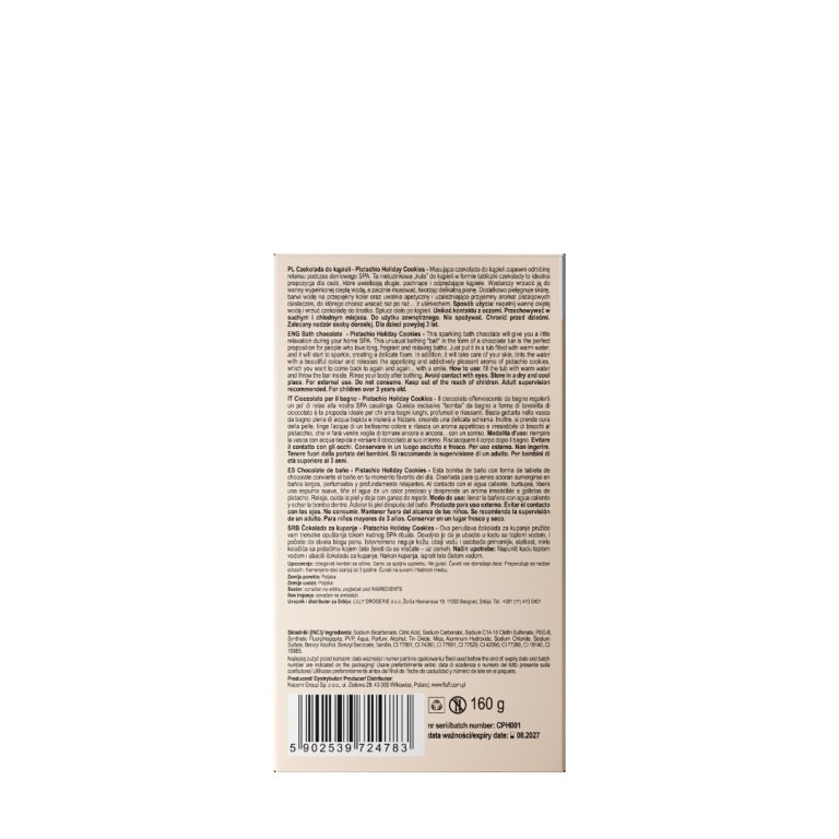 Fluff Chocolate Bar Bath Bomb Pistachio Holiday Cookies - 160g - Image 2